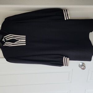 NWOT JODIFL Balloon  Sleeve Stripe Zip Up Track Dress Size S